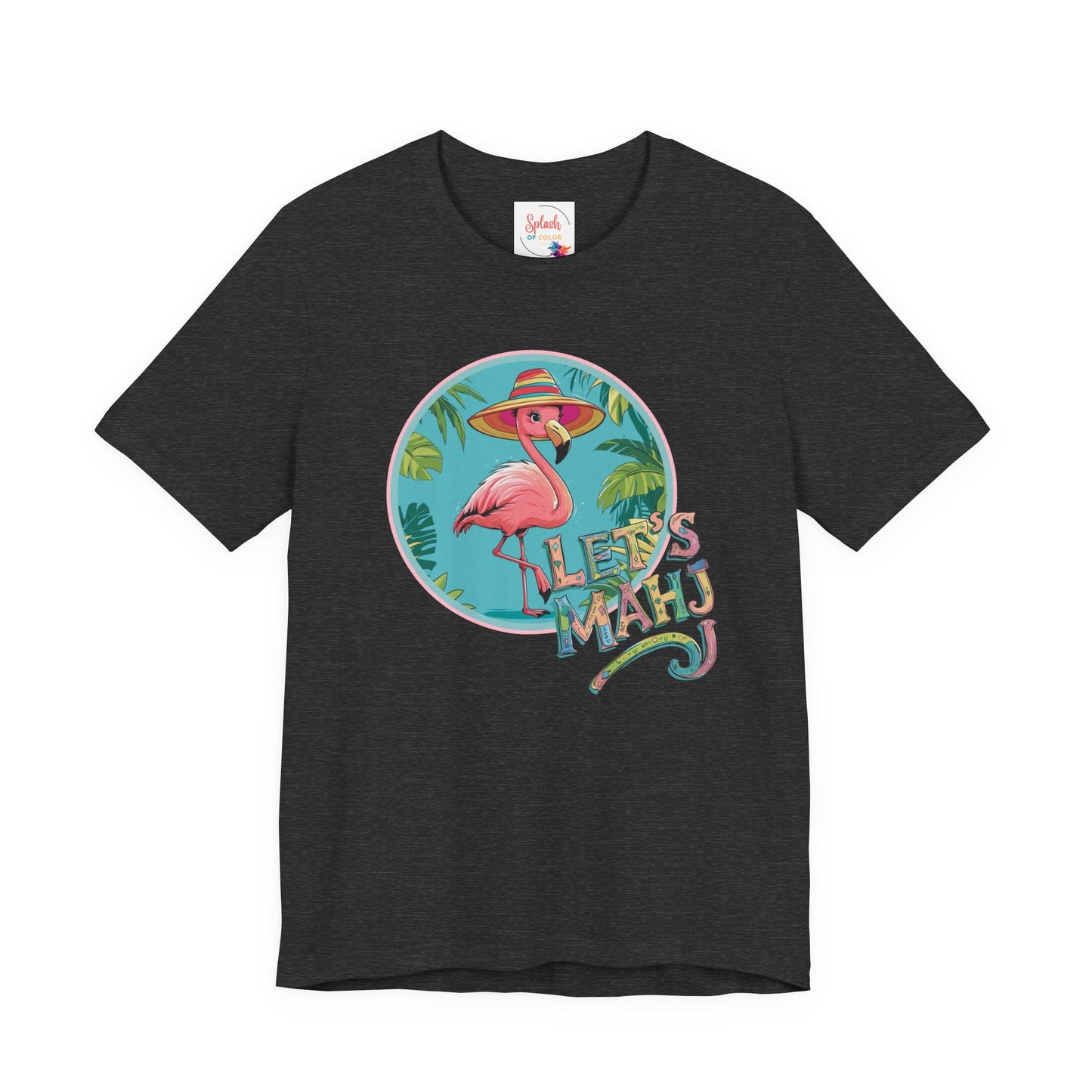 Let’s Mahj Tee Mahjong Game Night Tee Mahj Group Tee Mahj Mom Mahjong Gifts Tropical Flamingo Tee - T-Shirt