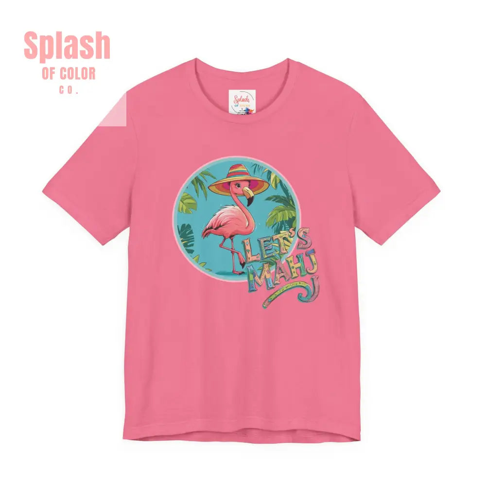 Let’s Mahj Tee Mahjong Game Night Tee Mahj Group Tee Mahj Mom Mahjong Gifts Tropical Flamingo Tee - T-Shirt