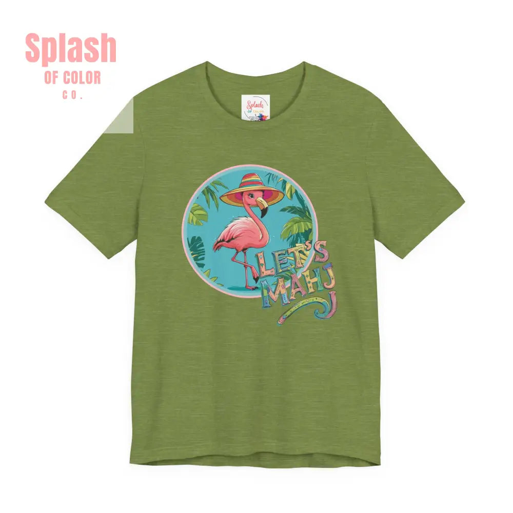 Let’s Mahj Tee Mahjong Game Night Tee Mahj Group Tee Mahj Mom Mahjong Gifts Tropical Flamingo Tee - T-Shirt