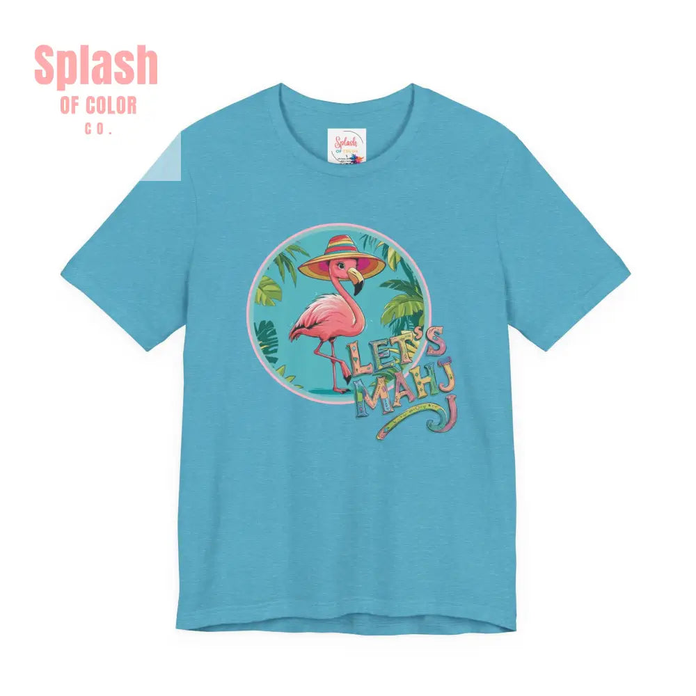 Let’s Mahj Tee Mahjong Game Night Tee Mahj Group Tee Mahj Mom Mahjong Gifts Tropical Flamingo Tee - T-Shirt