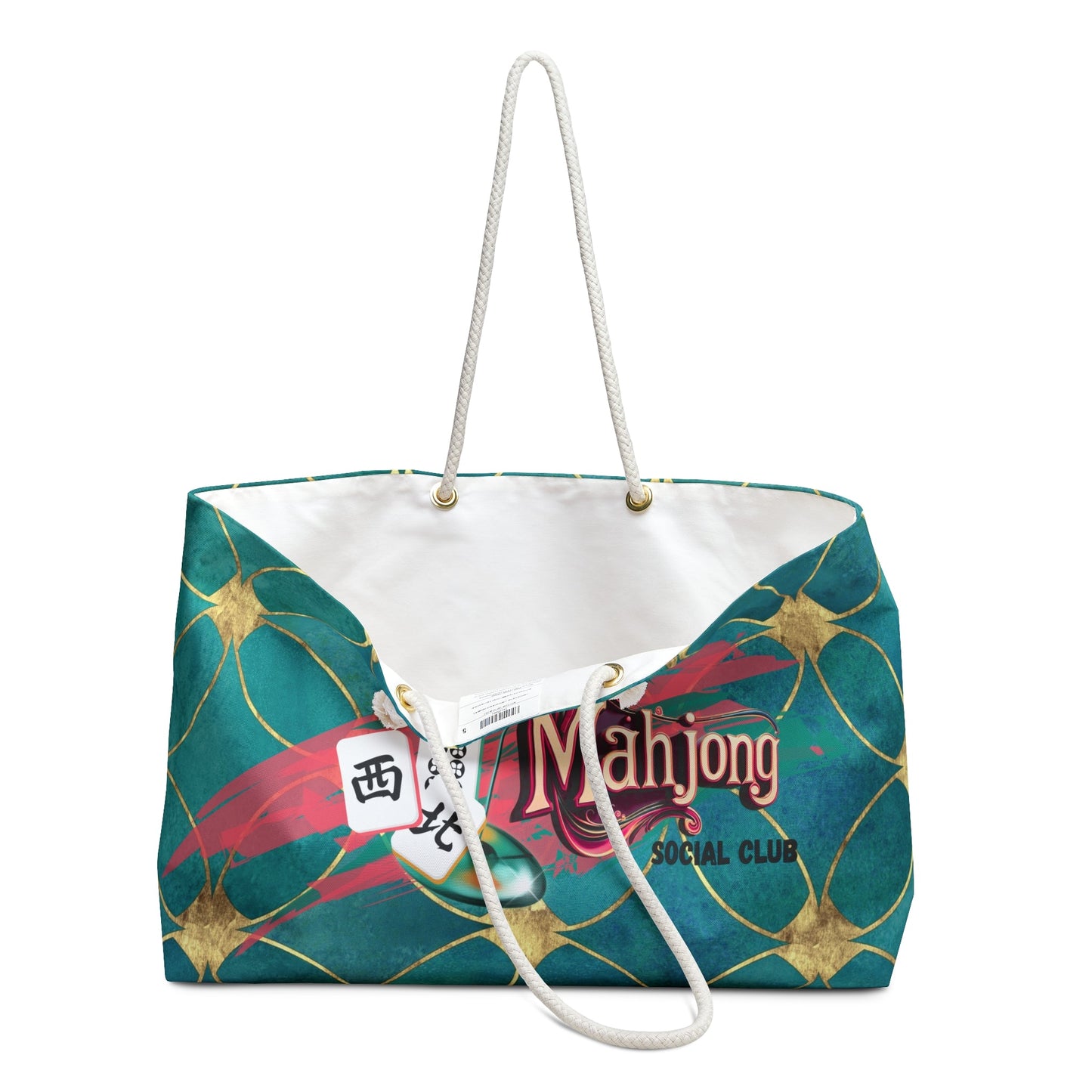 Mahjong Bag Social Club Mahj Player Travel Tote Beach Bag Vacation Essentials Stylish Gym Bag Gift for Players - 24’’ ×