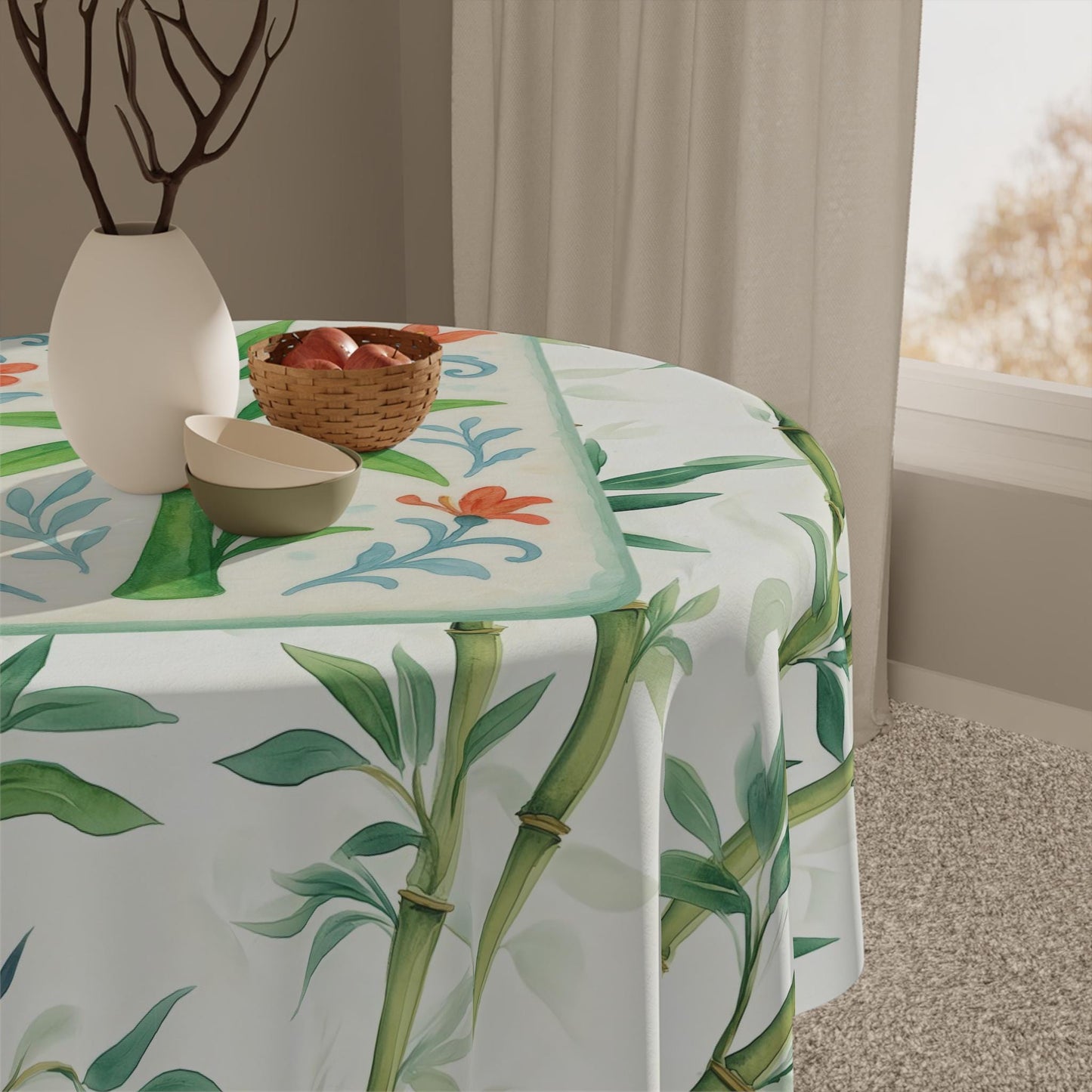 Mahjong Bamboo Game Night Tablecloth Green Bamboo MAHJ Chinese Tile Cover Mahjong Lover Gift