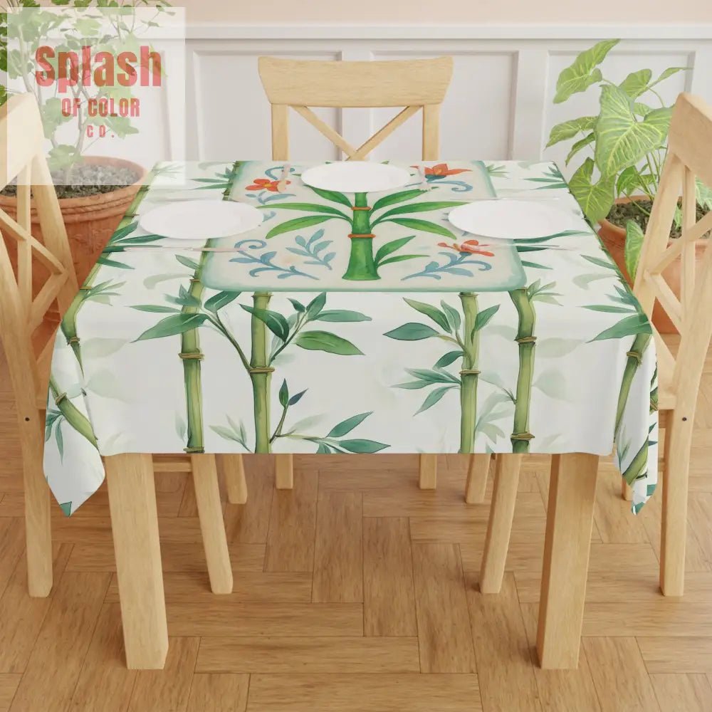 Mahjong Bamboo Game Night Tablecloth Green Bamboo MAHJ Chinese Tile Cover Mahjong Lover Gift - One size / White - Home