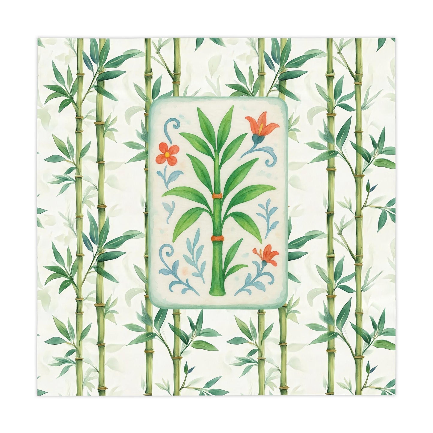 Mahjong Bamboo Game Night Tablecloth Green Bamboo MAHJ Chinese Tile Cover Mahjong Lover Gift