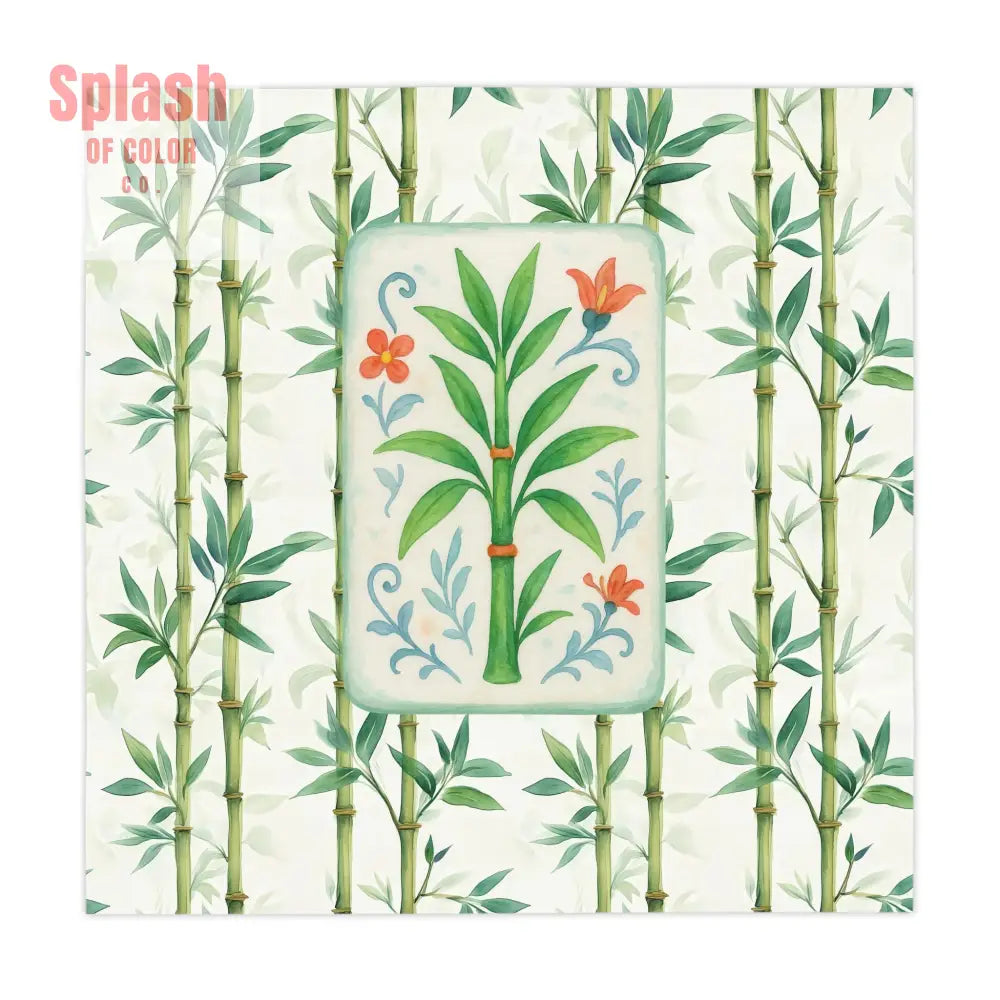 Mahjong Bamboo Game Night Tablecloth Green Bamboo MAHJ Chinese Tile Cover Mahjong Lover Gift