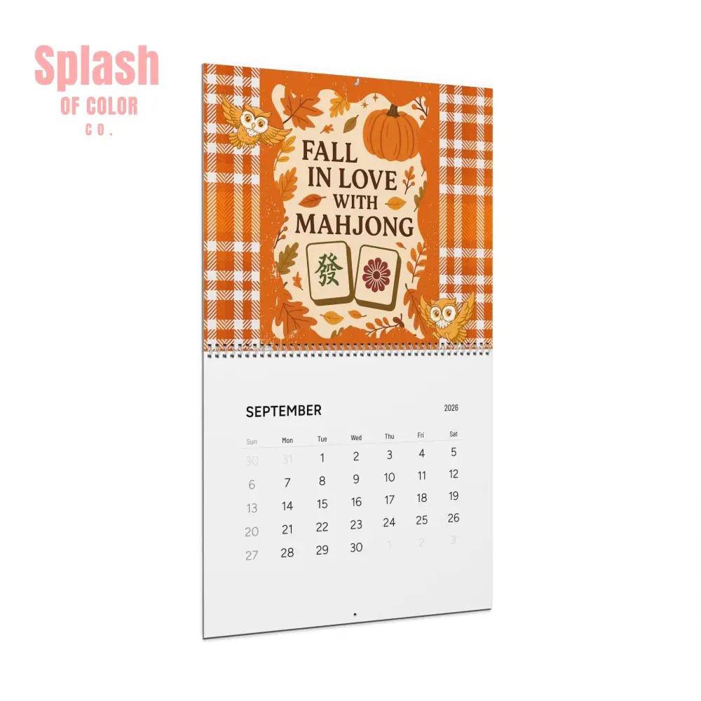 Mahjong Charming Wall Calendar (2026) for Mahjong Lovers | Seasonal Illustrations Filled With Whimsy, Fun And Daily Reminder - Splash of Color co.