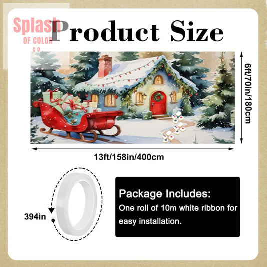 Mahjong Christmas Backdrop Banner Focal Wall Or Garage Door Banner Backdrop 158’’x70’’ Home Accessories