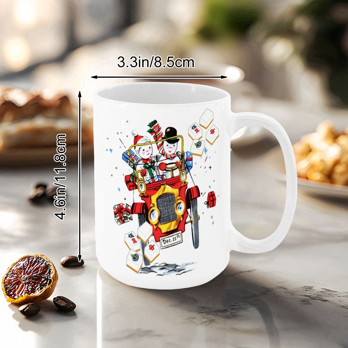 Mahjong Christmas Gift Funny Nostalgic Mahj Holiday Large Mug (15oz) - Drinkware