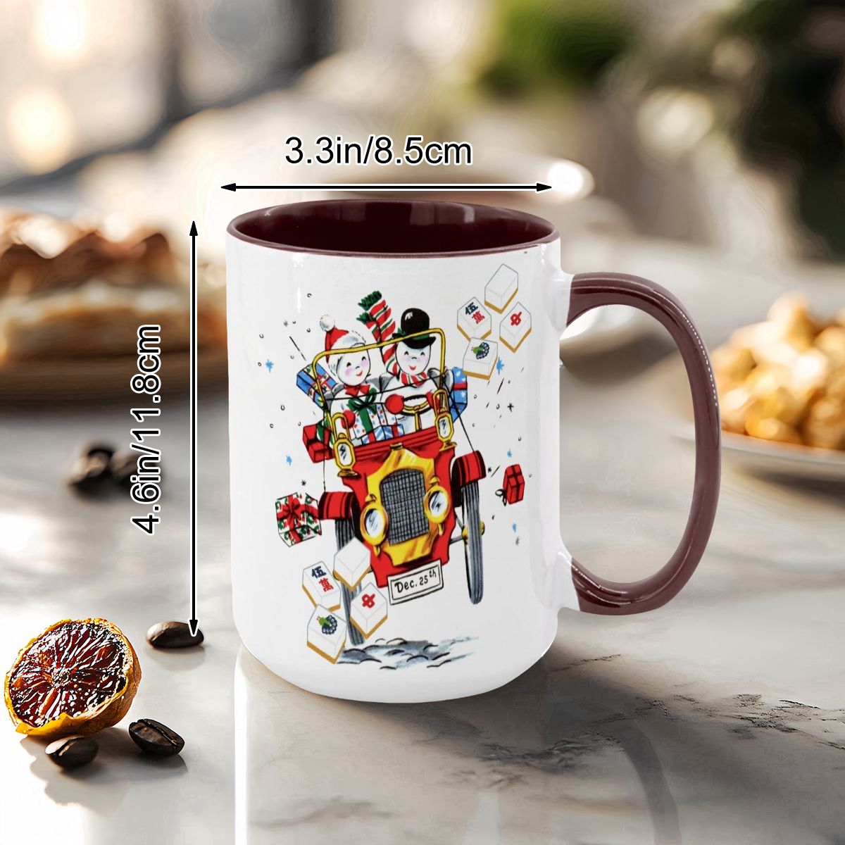 Mahjong Christmas Gift Funny Nostalgic Mahj Holiday Large Mug (15oz) - Drinkware