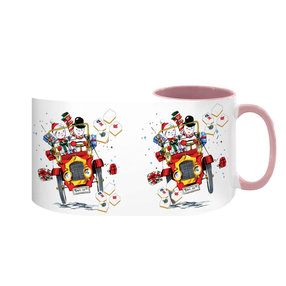 Mahjong Christmas Gift Funny Nostalgic Mahj Holiday Large Mug (15oz) - Drinkware