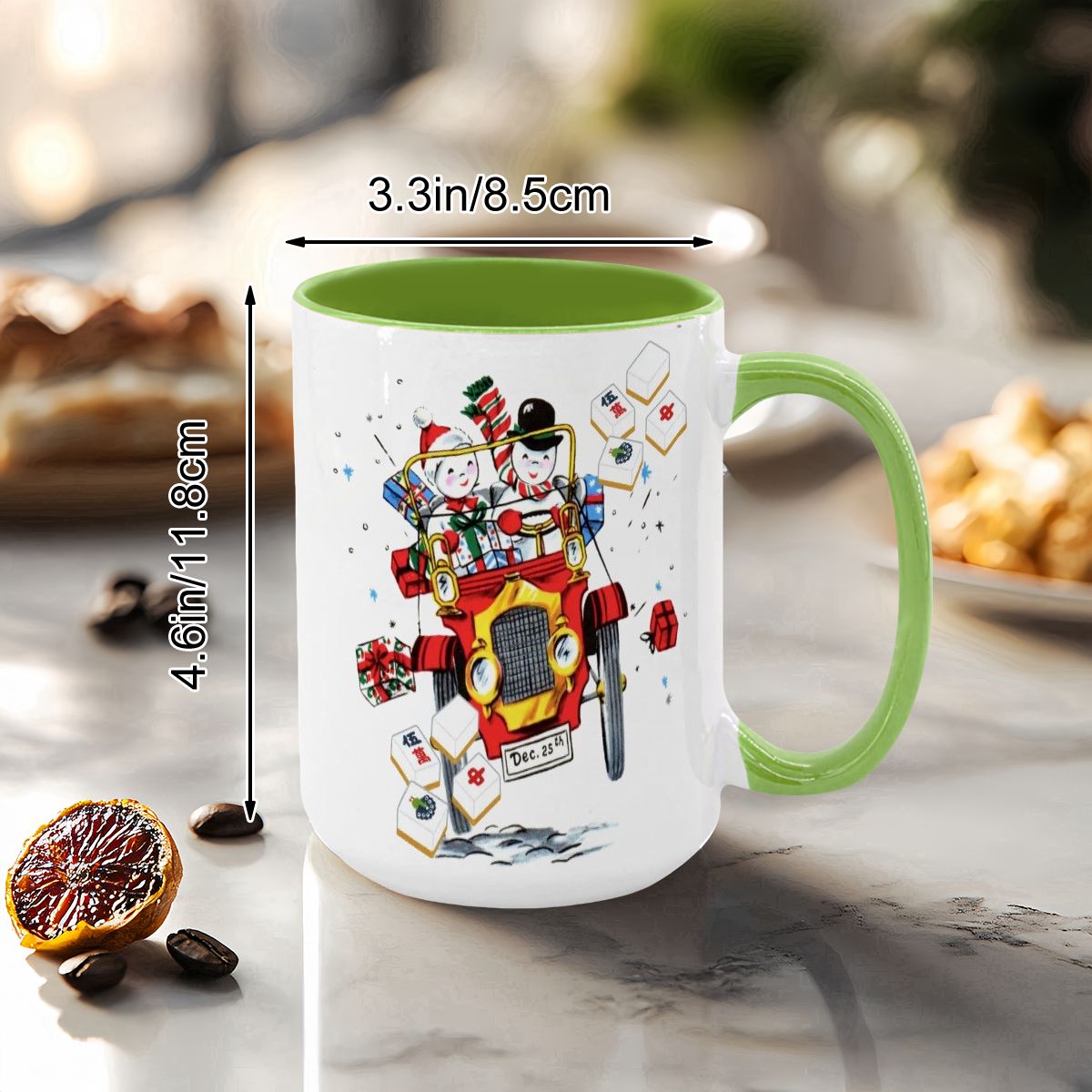 Mahjong Christmas Gift Funny Nostalgic Mahj Holiday Large Mug (15oz) - Drinkware
