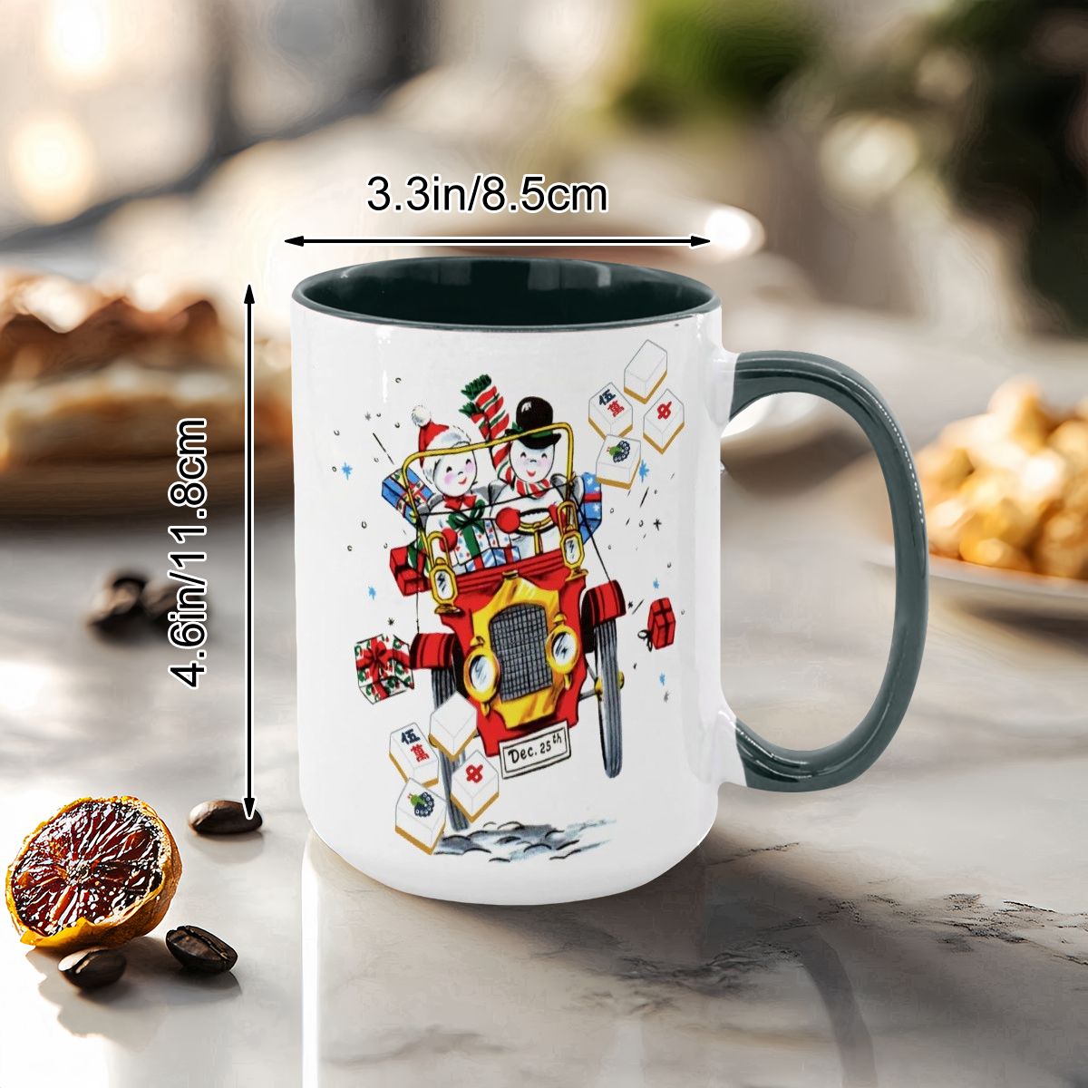 Mahjong Christmas Gift Funny Nostalgic Mahj Holiday Large Mug (15oz) - Drinkware