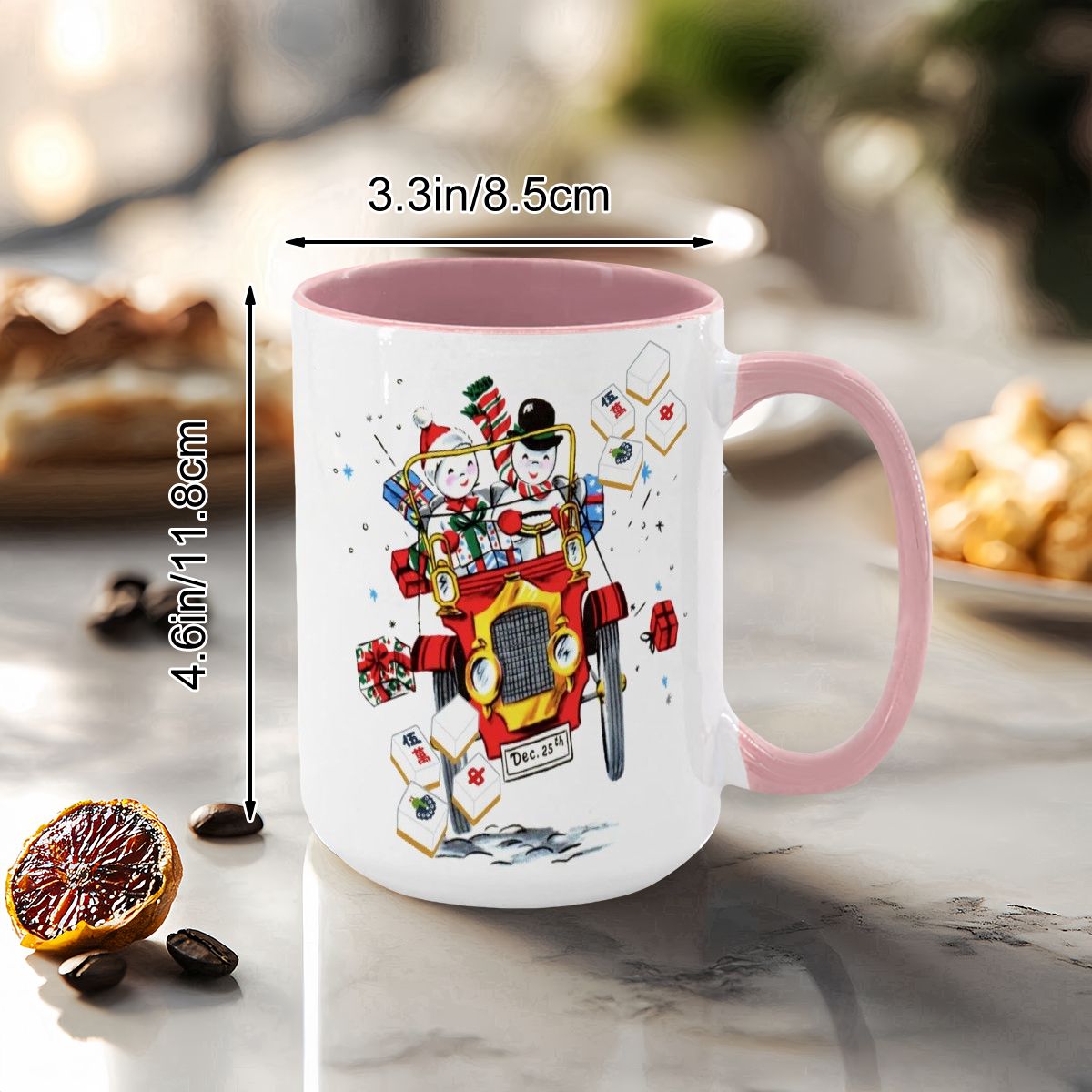 Mahjong Christmas Gift Funny Nostalgic Mahj Holiday Large Mug (15oz) - Drinkware