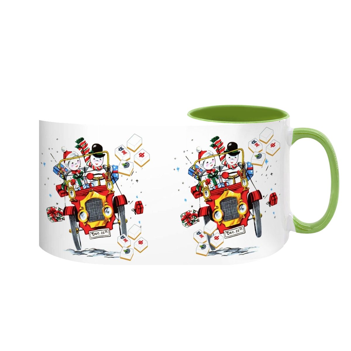 Mahjong Christmas Gift Funny Nostalgic Mahj Holiday Large Mug (15oz) - Drinkware