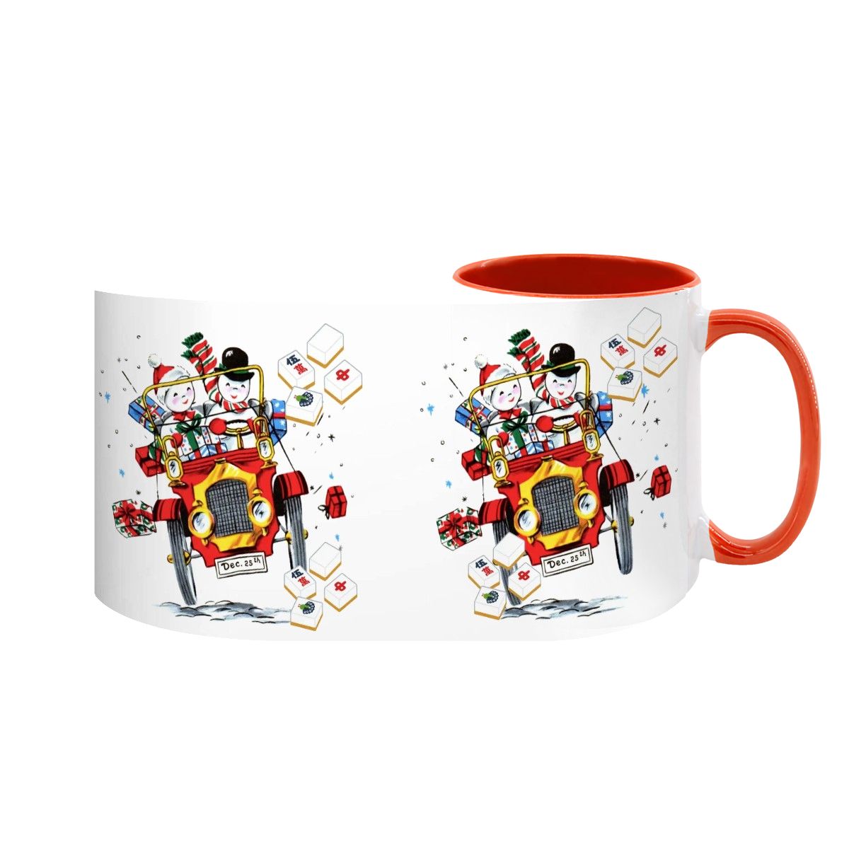 Mahjong Christmas Gift Funny Nostalgic Mahj Holiday Large Mug (15oz) - Drinkware