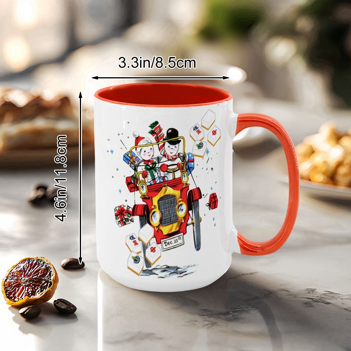 Mahjong Christmas Gift Funny Nostalgic Mahj Holiday Large Mug (15oz) - Drinkware
