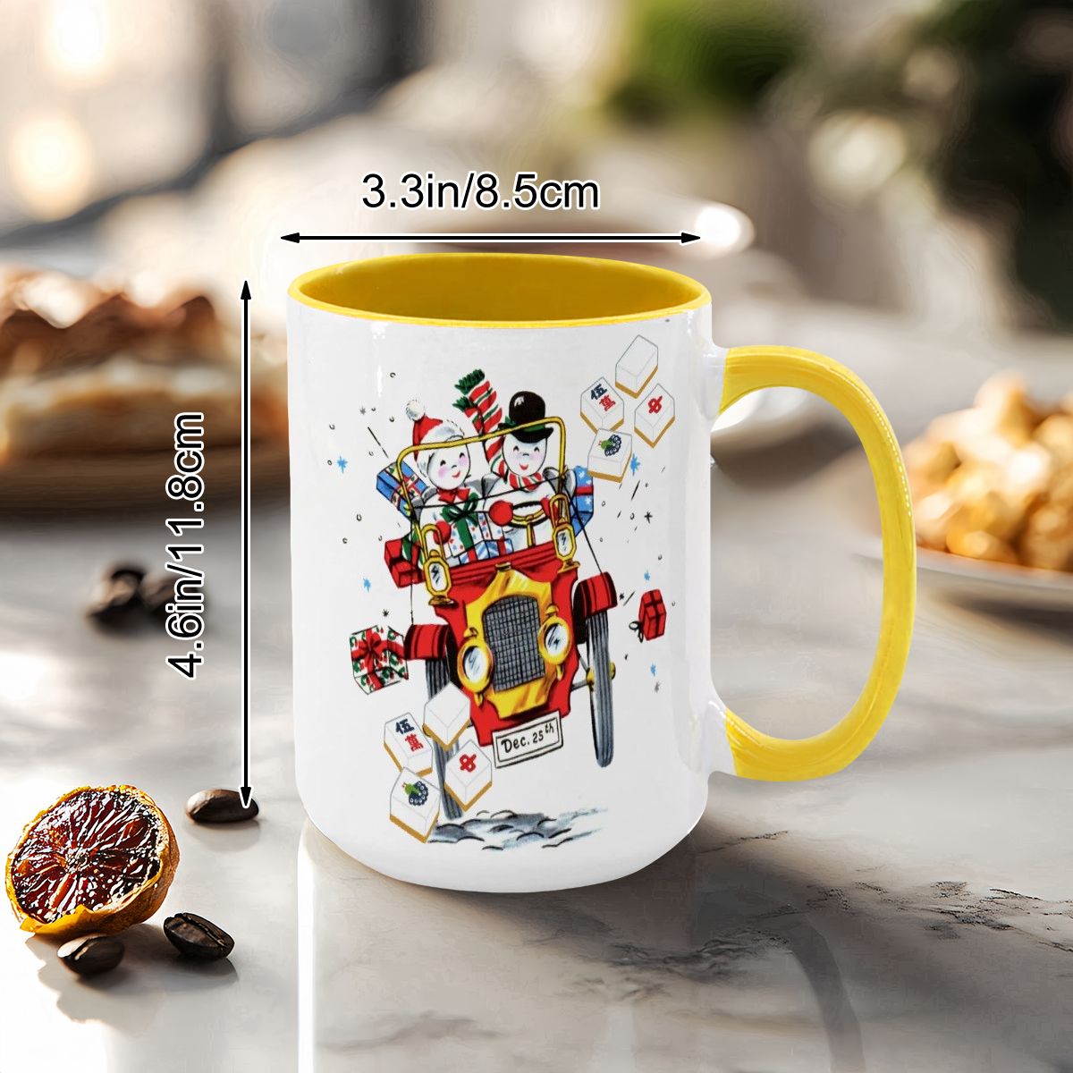 Mahjong Christmas Gift Funny Nostalgic Mahj Holiday Large Mug (15oz) - Drinkware