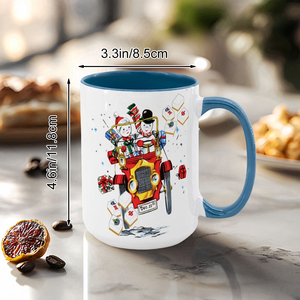 Mahjong Christmas Gift Funny Nostalgic Mahj Holiday Large Mug (15oz) - Drinkware