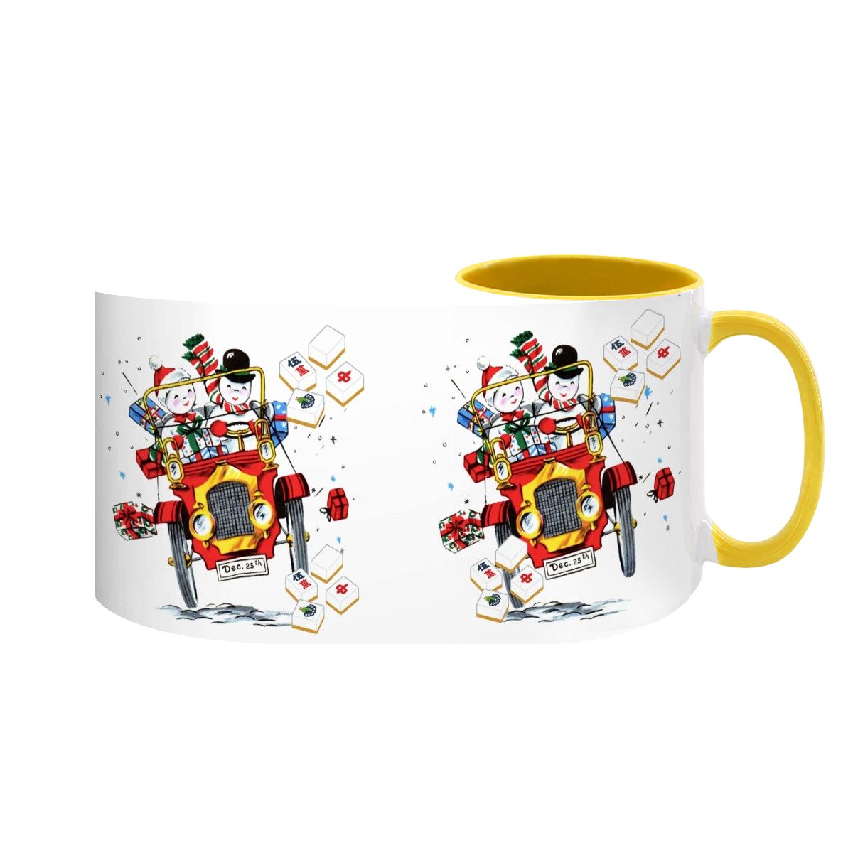 Mahjong Christmas Gift Funny Nostalgic Mahj Holiday Large Mug (15oz) - Drinkware