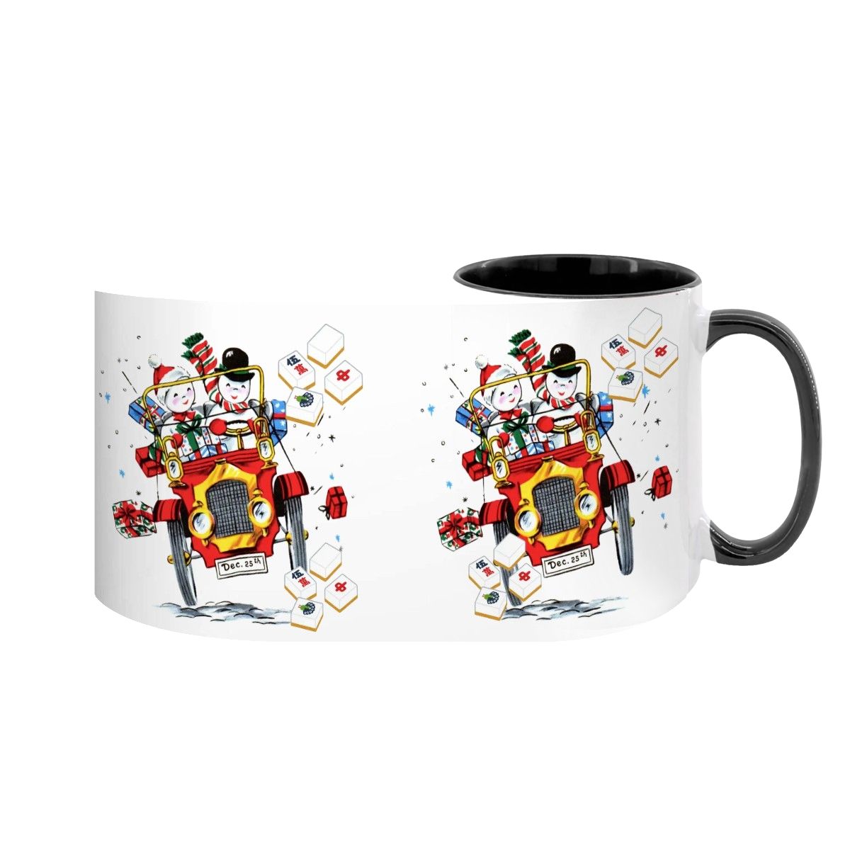 Mahjong Christmas Gift Funny Nostalgic Mahj Holiday Large Mug (15oz) - Drinkware