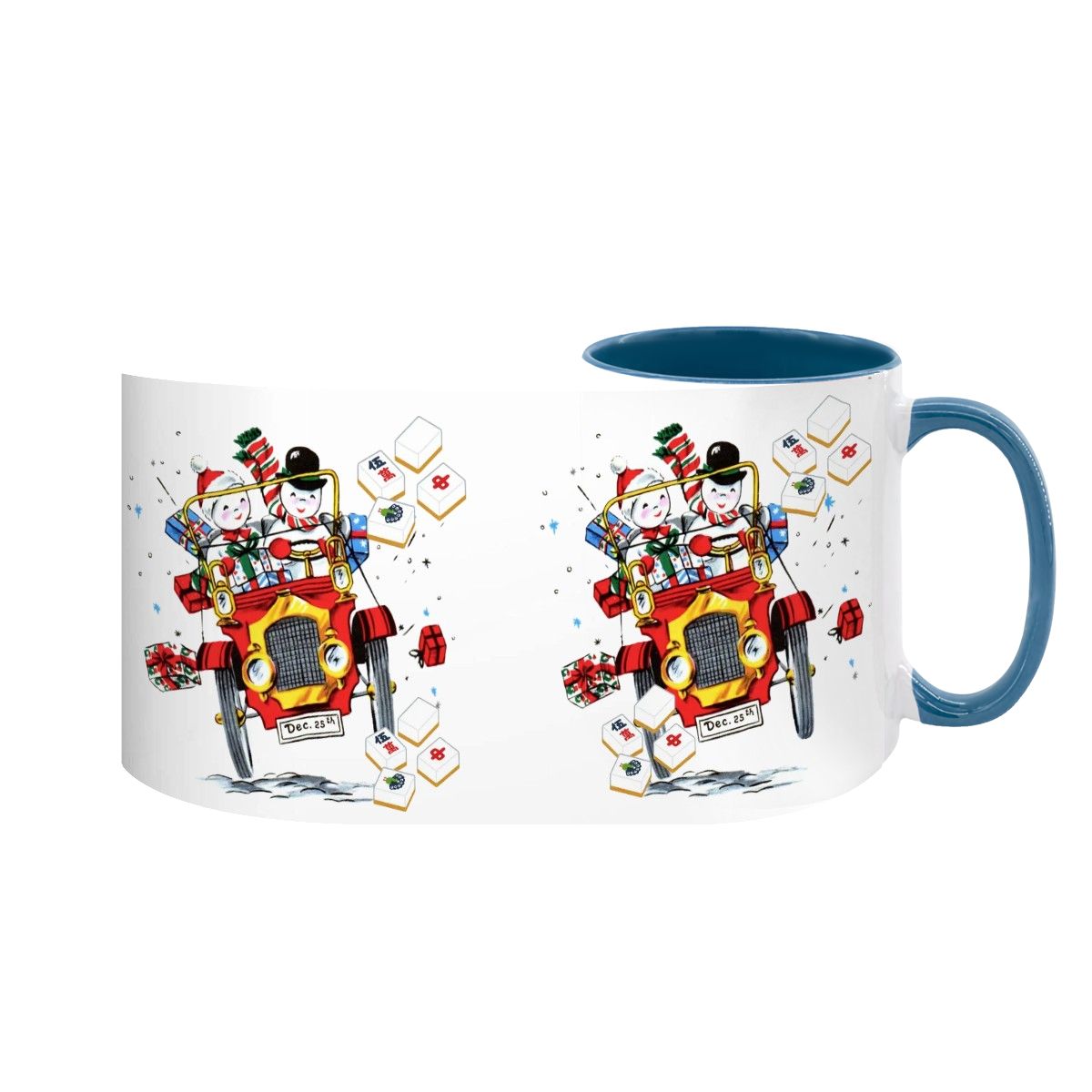 Mahjong Christmas Gift Funny Nostalgic Mahj Holiday Large Mug (15oz) - Drinkware