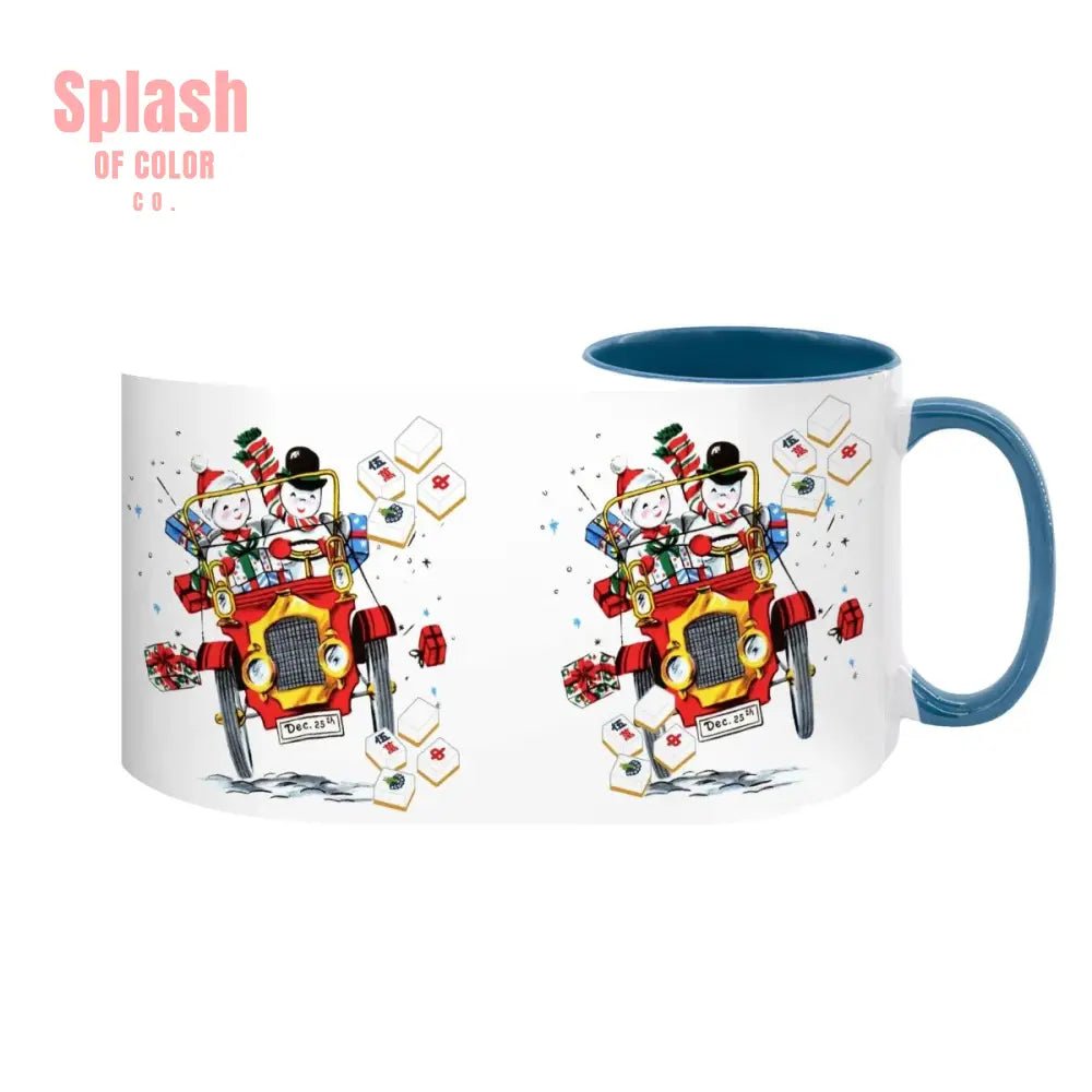 Mahjong Christmas Gift Funny Nostalgic Mahj Holiday Large Mug (15oz) - Drinkware