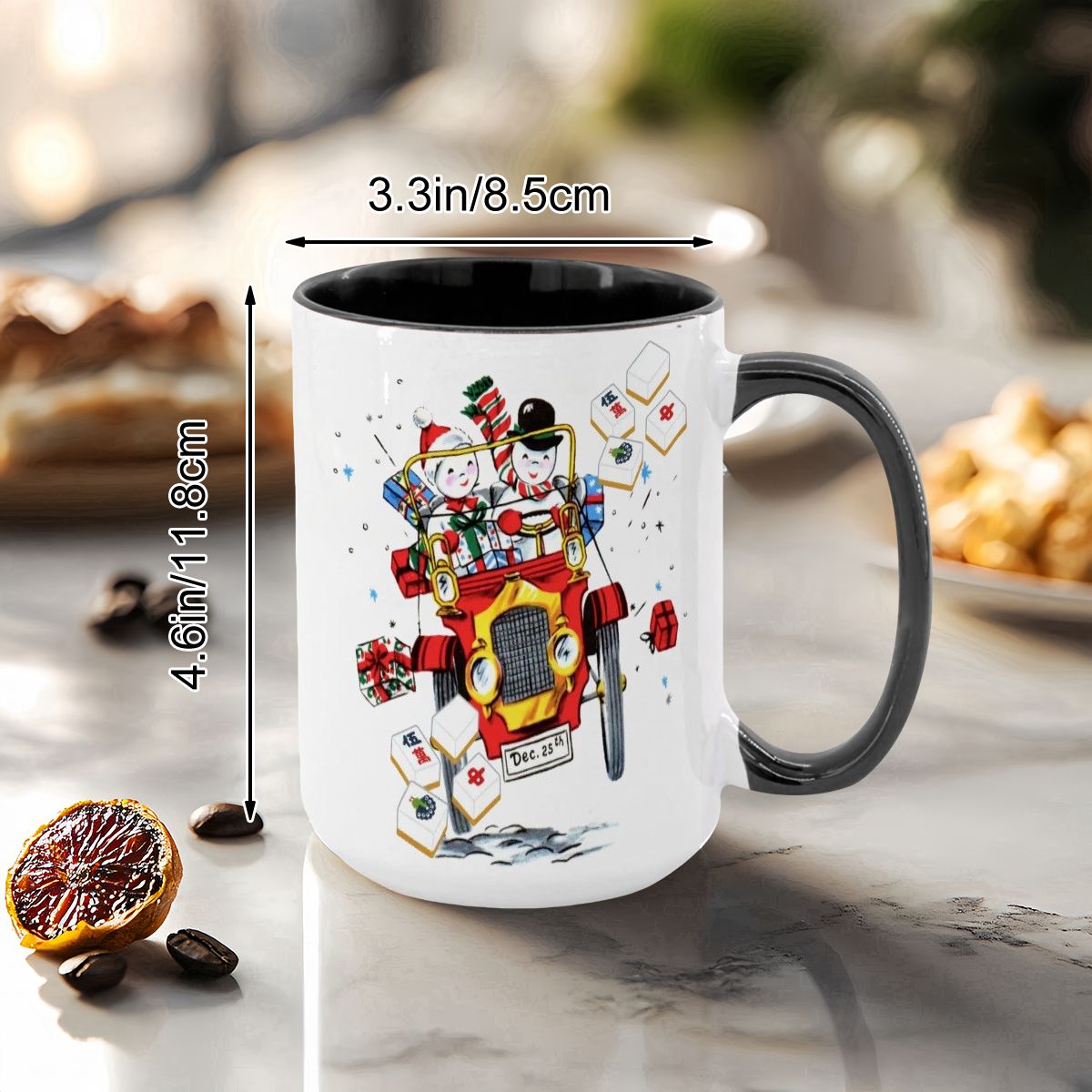 Mahjong Christmas Gift Funny Nostalgic Mahj Holiday Large Mug (15oz) - Drinkware