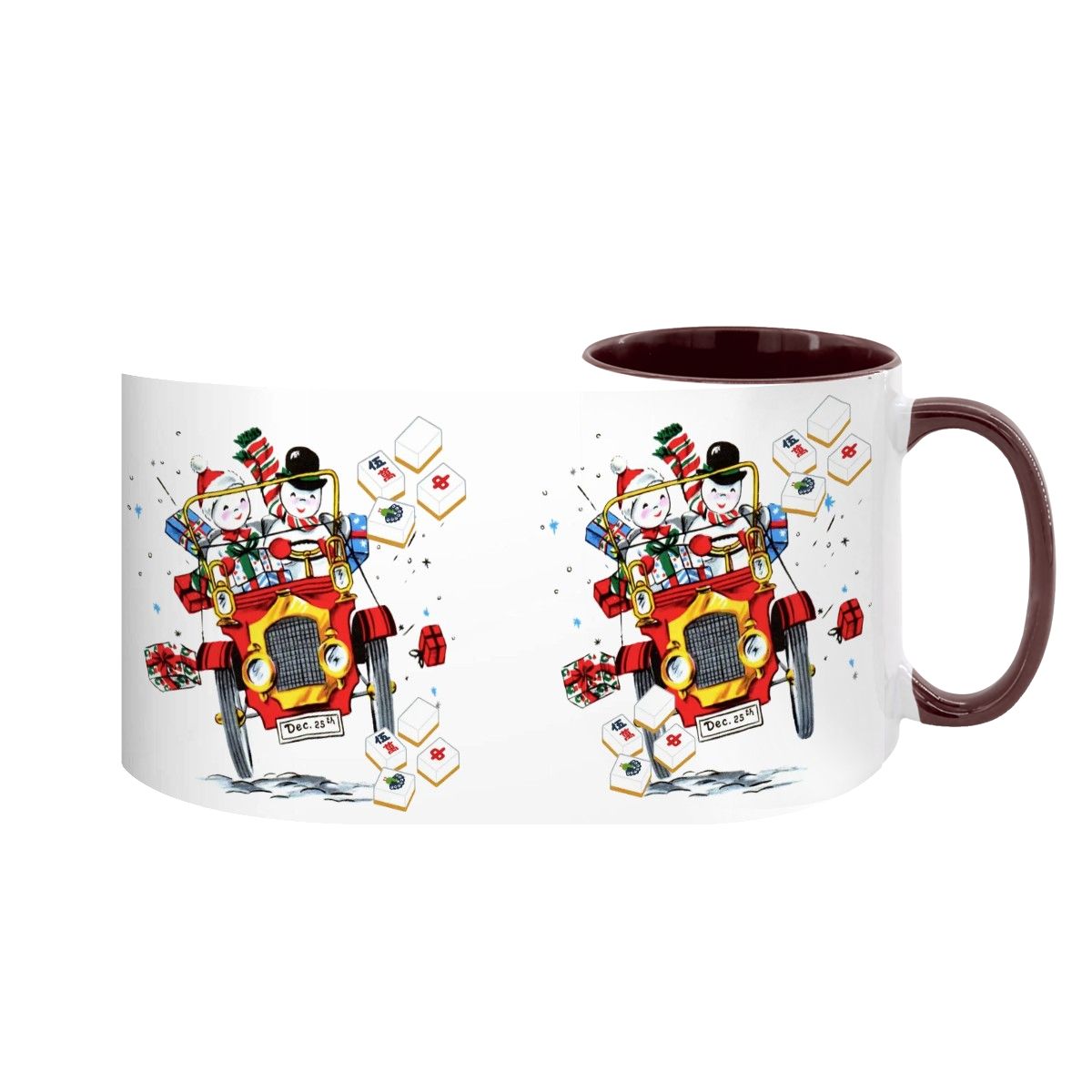 Mahjong Christmas Gift Funny Nostalgic Mahj Holiday Large Mug (15oz) - Drinkware