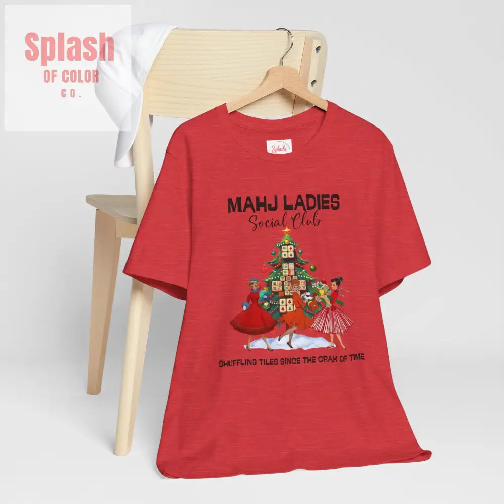 Mahjong Christmas Ladies Festive Funny Tee Holiday Shirt Mahjong Social Club Tee Gift for Gamers T Shirt
