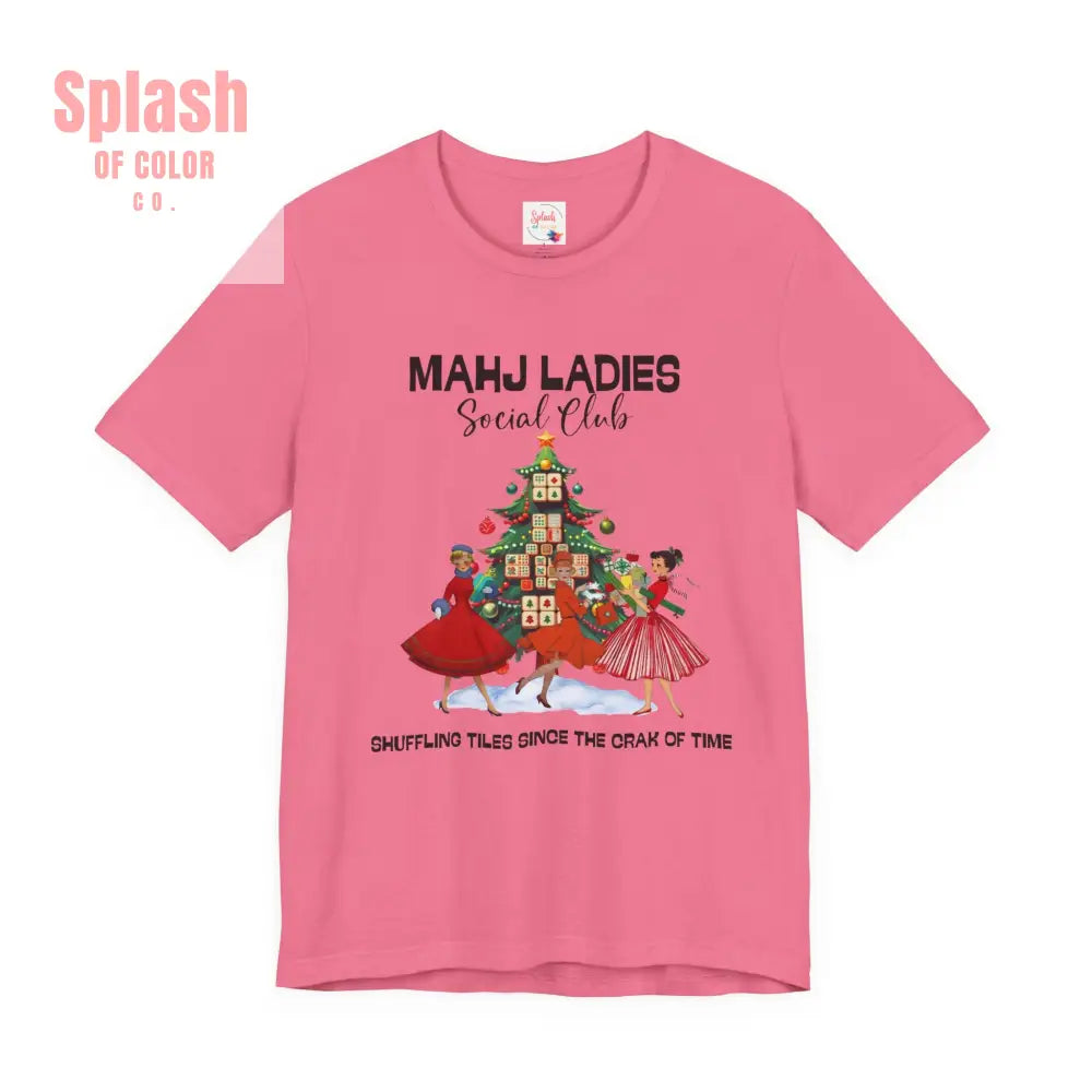 Mahjong Christmas Ladies Festive Funny Tee Holiday Shirt Mahjong Social Club Tee Gift for Gamers T Shirt