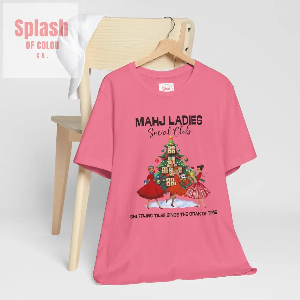Mahjong Christmas Ladies Festive Funny Tee Holiday Shirt Mahjong Social Club Tee Gift for Gamers T Shirt