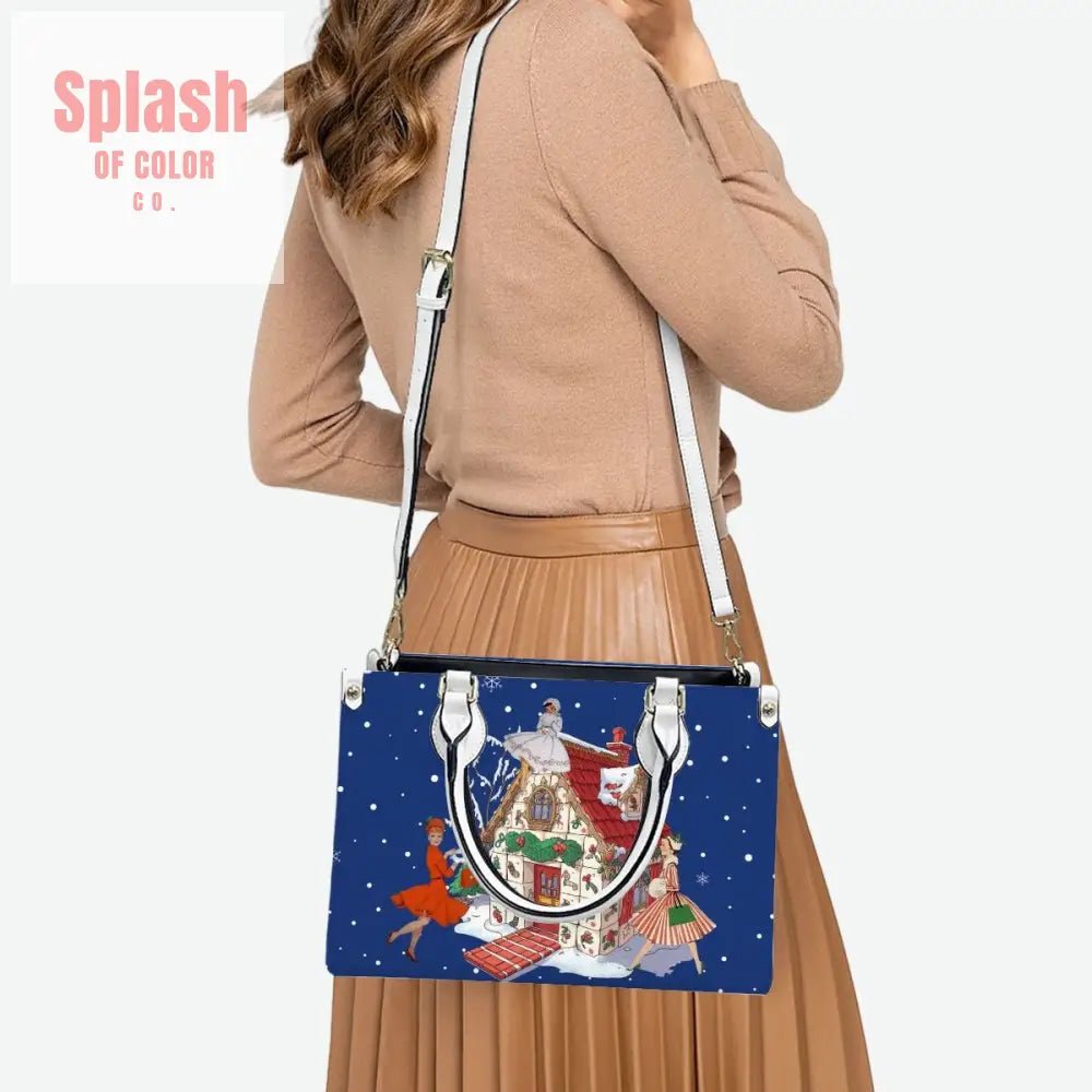 Mahjong Christmas Seasonal Winter Whimsical Vintage Flair Handbag, Shoulder Bag Christmas Purse - Splash of Color co.