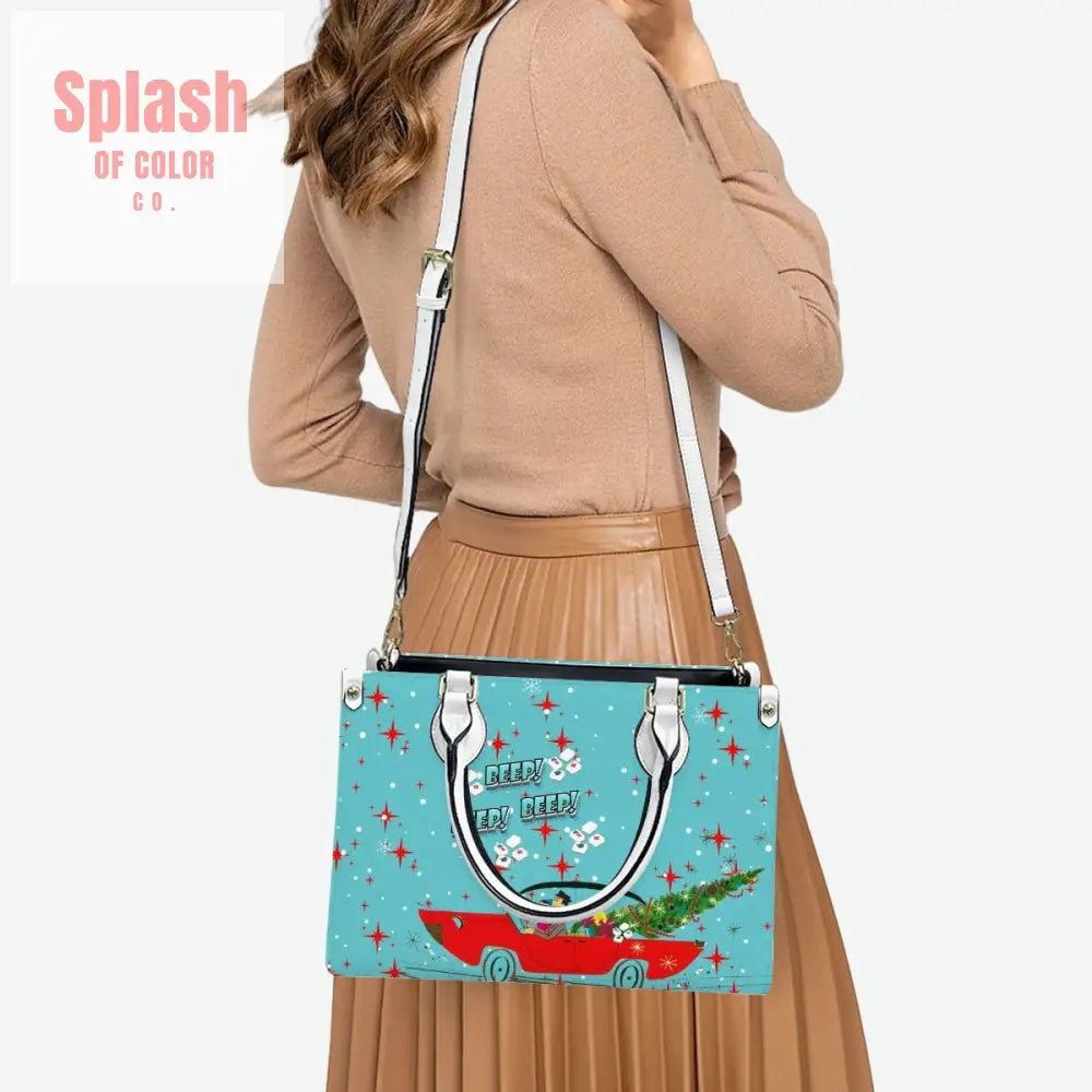 Mahjong Christmas Shoulder Arm Tote Bag Holiday Nostalgic Whimsy Tote Bag for Women Handbag