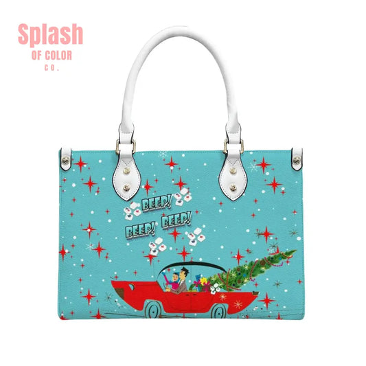 Mahjong Christmas Shoulder Arm Tote Bag Holiday Nostalgic Whimsy Tote Bag for Women White / S Handbag