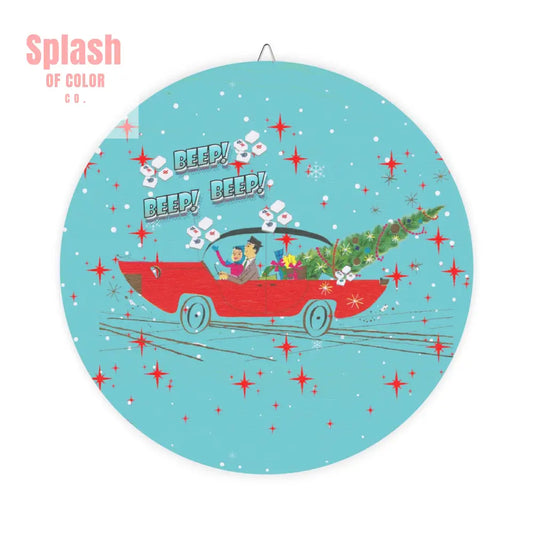 Mahjong Christmas Wood Sign Beep Beep Car Decor Holiday Wall Art Vintage Style Christmas Decoration Festive Home Decor