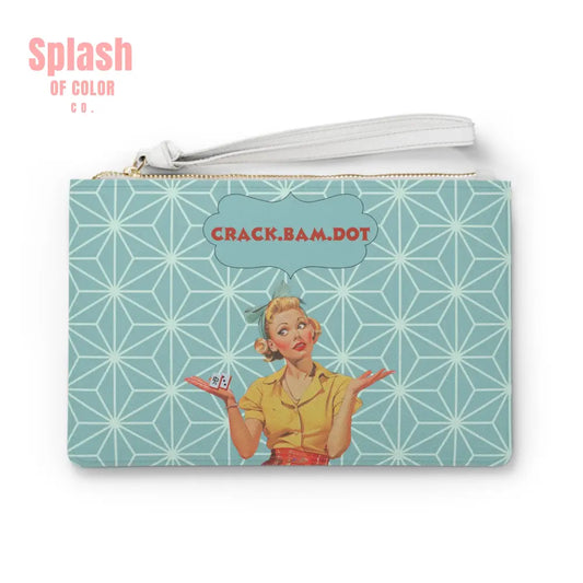 Mahjong Clutch Vintage Glam Clutch Bag Funny Mahjong Crack Bam Dot One size Bags