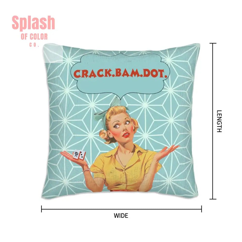 Mahjong Crack Bam Dot Cute Pillow Covers For Mahj Night Gift Idea - Pillow Case