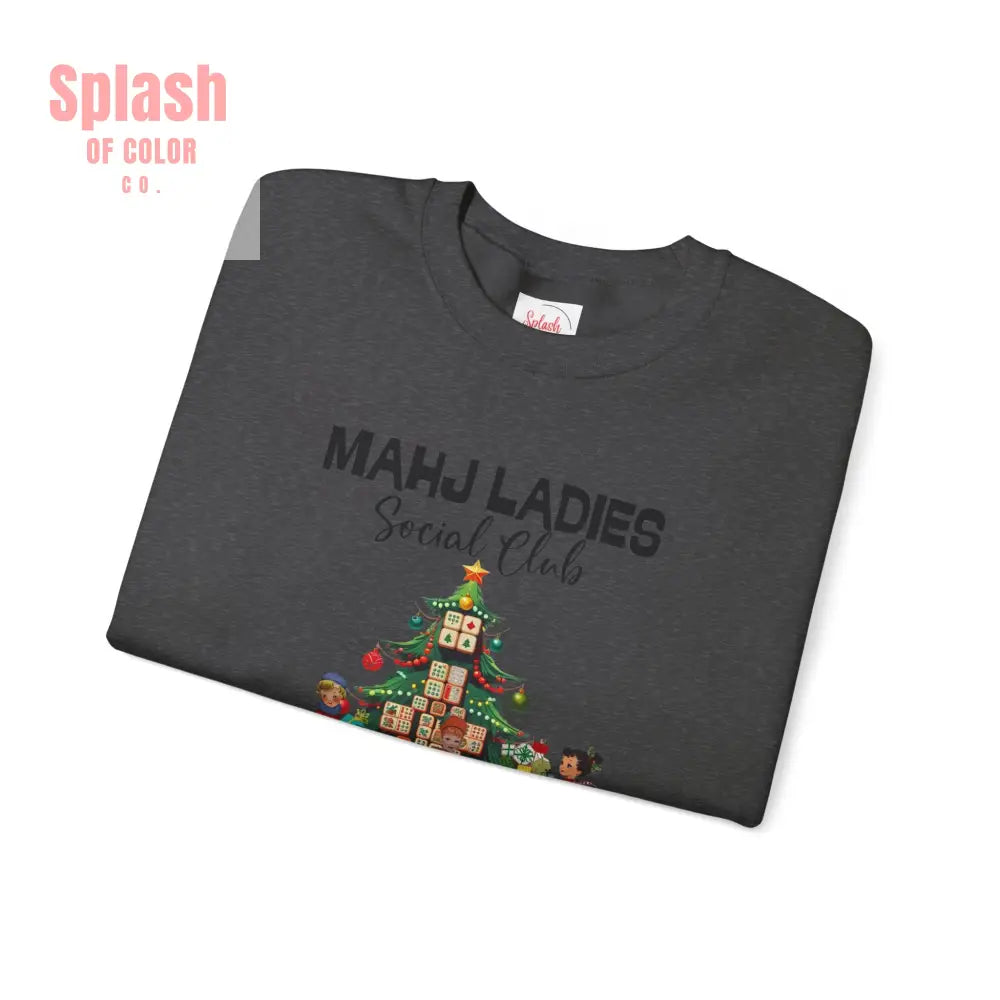 Mahjong Ladies Christmas Club Funny Holiday Group Sweatshirt Cozy Game Night Gift Christmas Apparel Sweatshirt