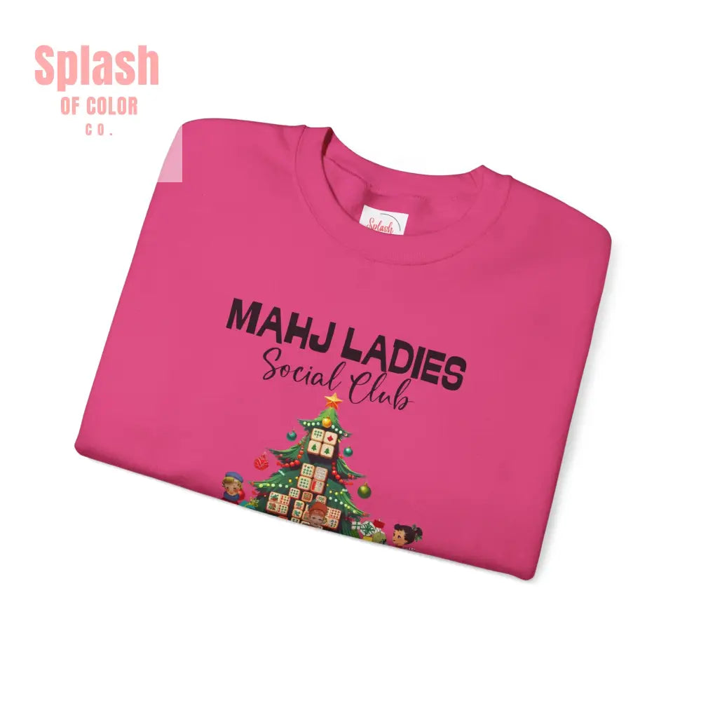 Mahjong Ladies Christmas Club Funny Holiday Group Sweatshirt Cozy Game Night Gift Christmas Apparel Sweatshirt