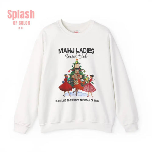 Mahjong Ladies Christmas Club Funny Holiday Group Sweatshirt, Cozy Game Night Gift, Christmas Apparel - Splash of Color co.