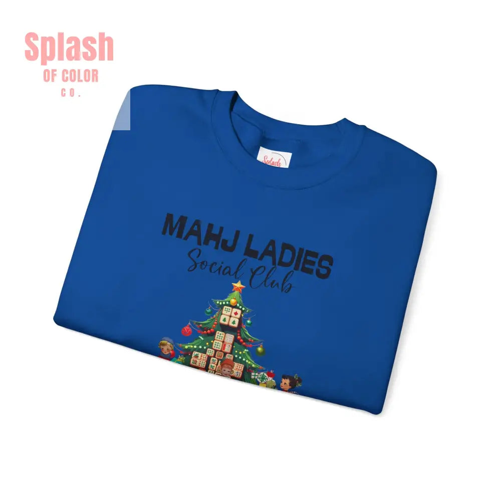 Mahjong Ladies Christmas Club Funny Holiday Group Sweatshirt Cozy Game Night Gift Christmas Apparel Sweatshirt