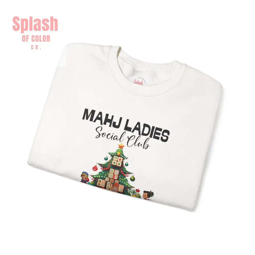 Mahjong Ladies Christmas Club Funny Holiday Group Sweatshirt Cozy Game Night Gift Christmas Apparel Sweatshirt