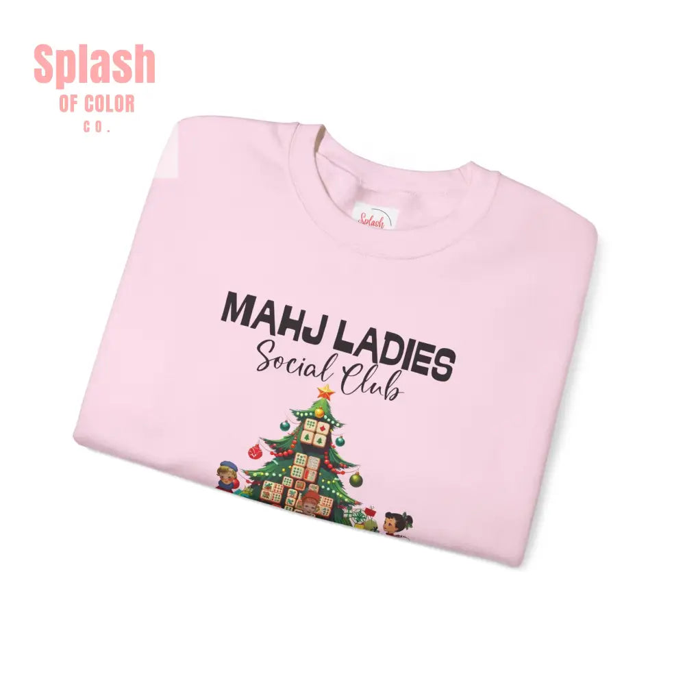 Mahjong Ladies Christmas Club Funny Holiday Group Sweatshirt Cozy Game Night Gift Christmas Apparel Sweatshirt