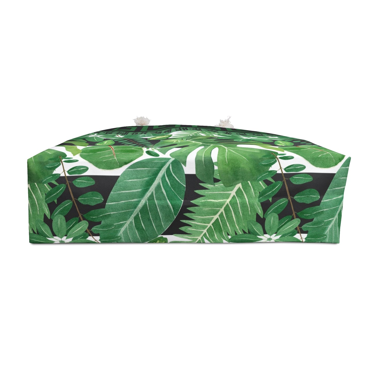 Mahjong Lover Gift Tote Bag For Tiles Green Black Floral Asian Inspired Tropical Weekender Bag - 24’’ × 13’’ - Bags