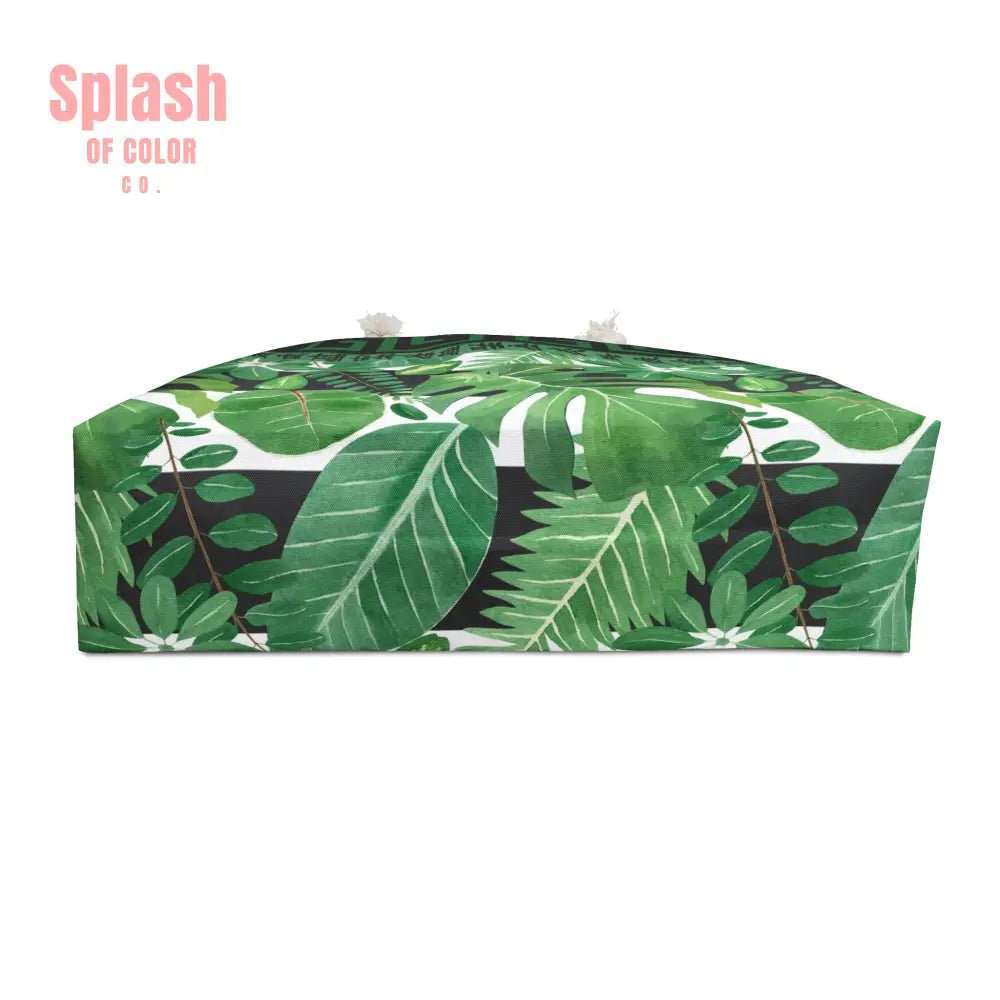 Mahjong Lover Gift Tote Bag For Tiles Green Black Floral Asian Inspired Tropical Weekender Bag - 24’’ × 13’’ - Bags