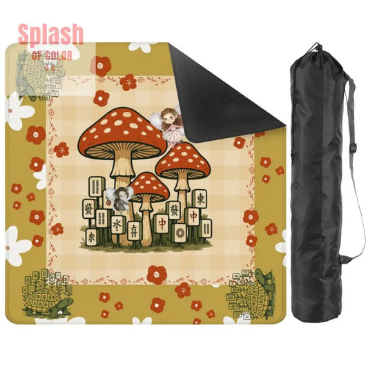 Fairy Garden Mushrooms, Fairies, Turtles Cottagecore Preppy Mahjong Mat - Splash of Color co.