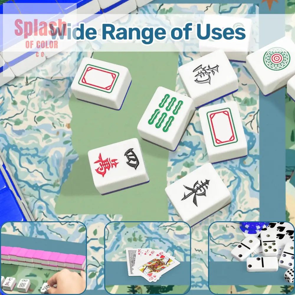 Mississippi Queen Mahjong Mat, River Blue Green Mahj Game Mat - Splash of Color co.