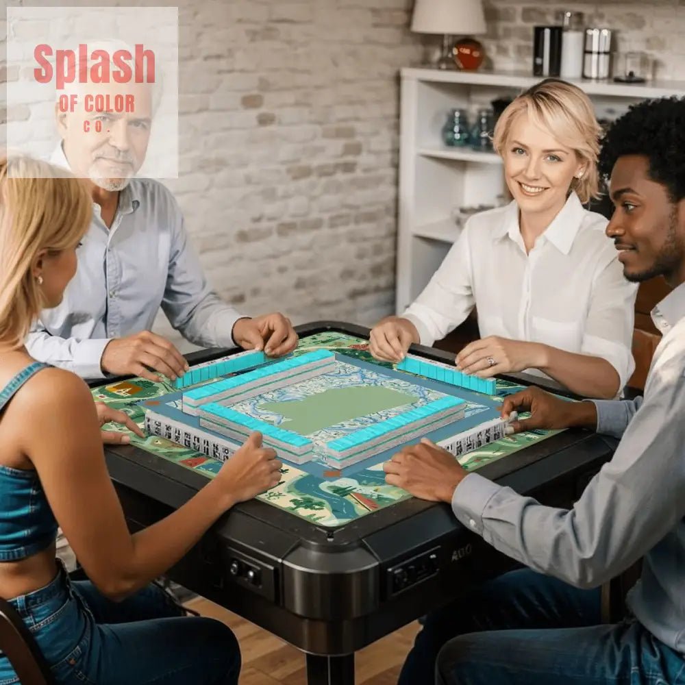 Mississippi Queen Mahjong Mat, River Blue Green Mahj Game Mat - Splash of Color co.