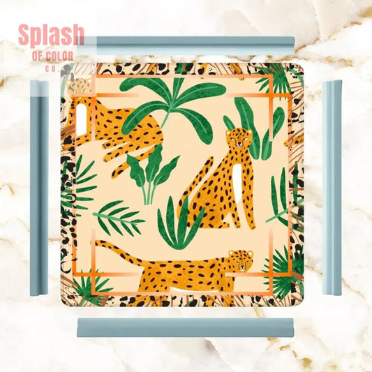 The Tigeress Quintessential Mahjong Animal Print Game Mat - Splash of Color co.