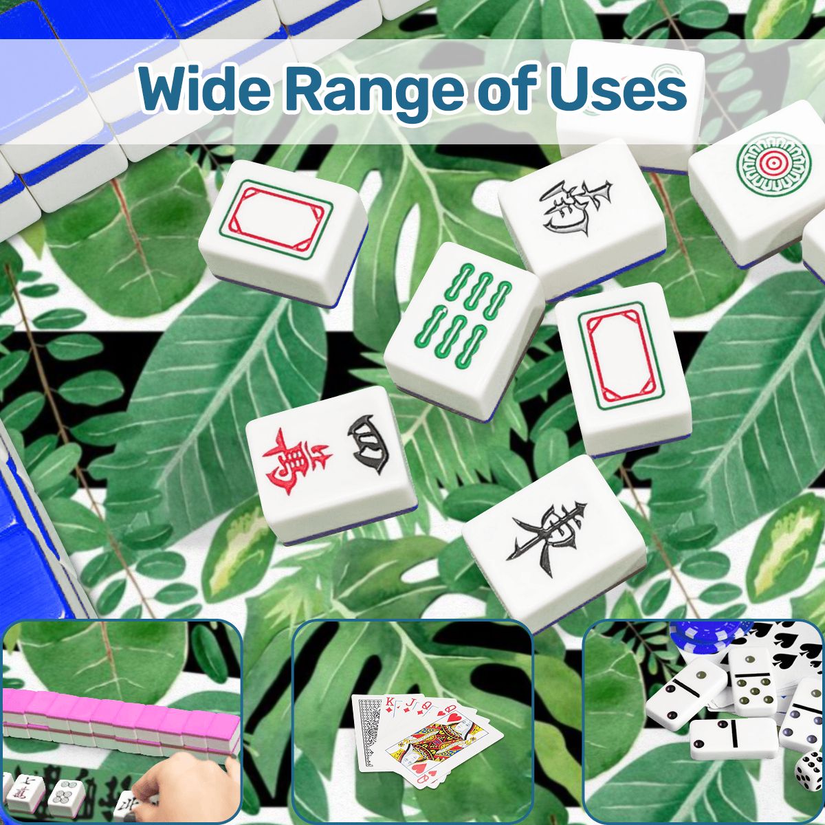 Mahjong Mat Black And Green Tropical Asian Border Mahj Mat - 31.5’’x31.5’’ - Daily Accessories